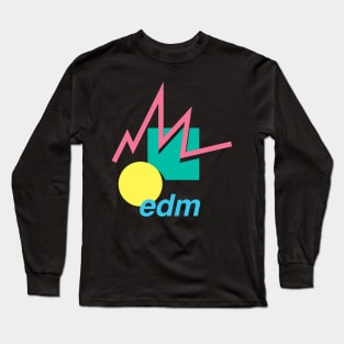 EDM – Retro 90s Vaporwave Pattern Long Sleeve T-Shirt